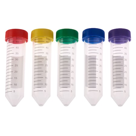 Celltreat Centrifuge Tube, Assorted Color Cap - Bag, Sterile, 50mL, PK500 230421A
